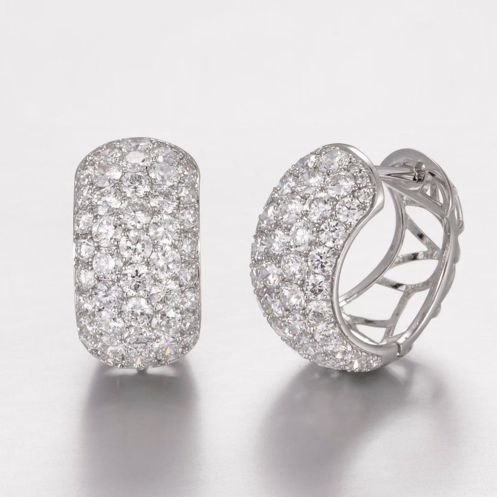 3 ctw Lab Diamond Pavé Bubble Earring Platinum
