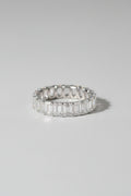 Platinum Emerald-Cut Lab-Grown Diamond Band — 7.43 Carats CTW