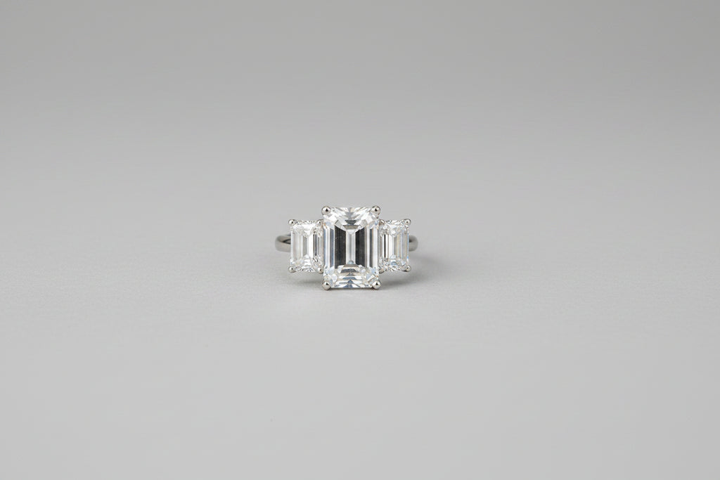 8.28 CTW 3-Stone Emerald Cut Lab Diamond Ring IGI Cerificate