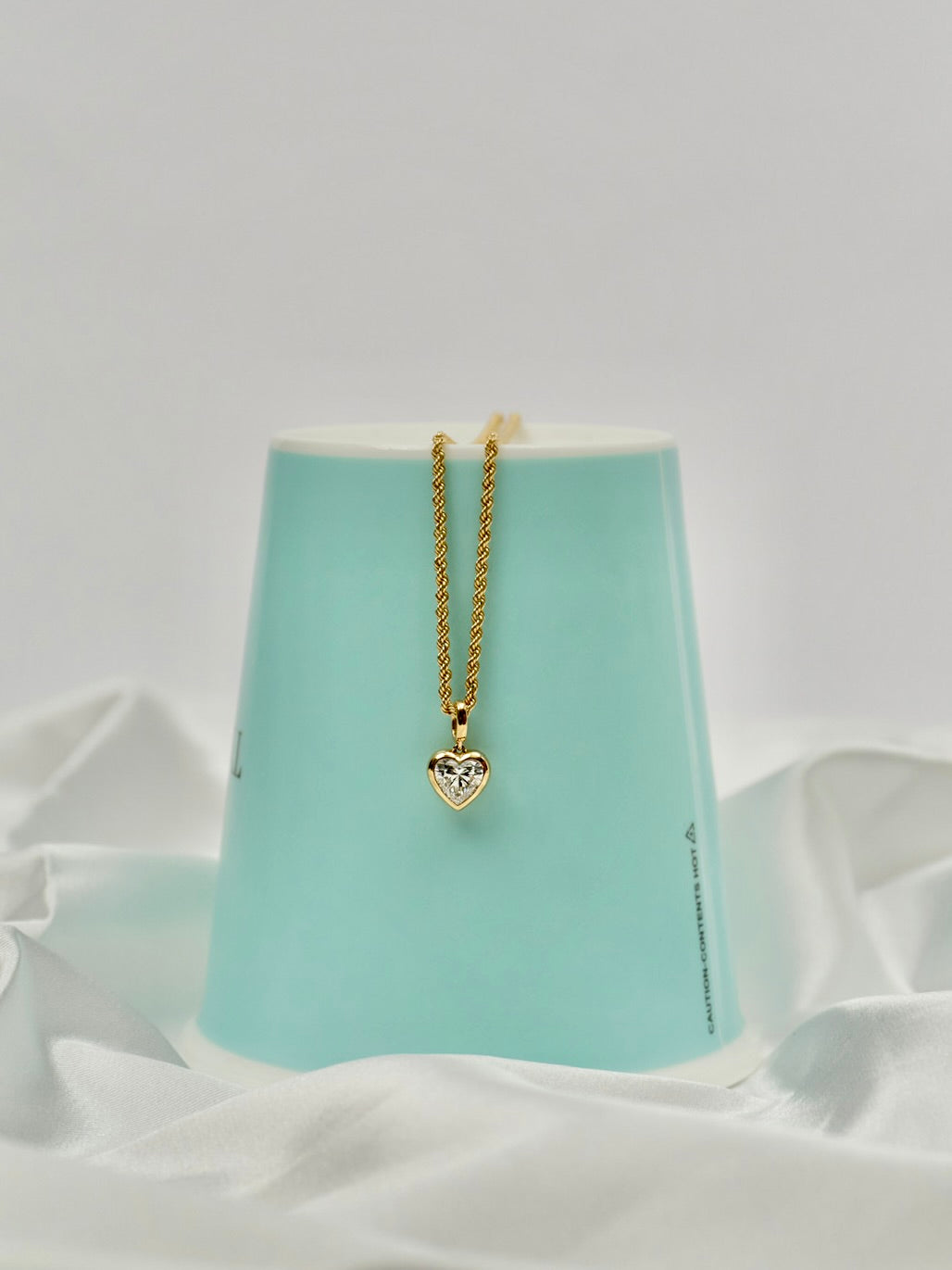 1 Carat Heart-Shaped Lab Diamond Bezel Necklace in 18K Gold