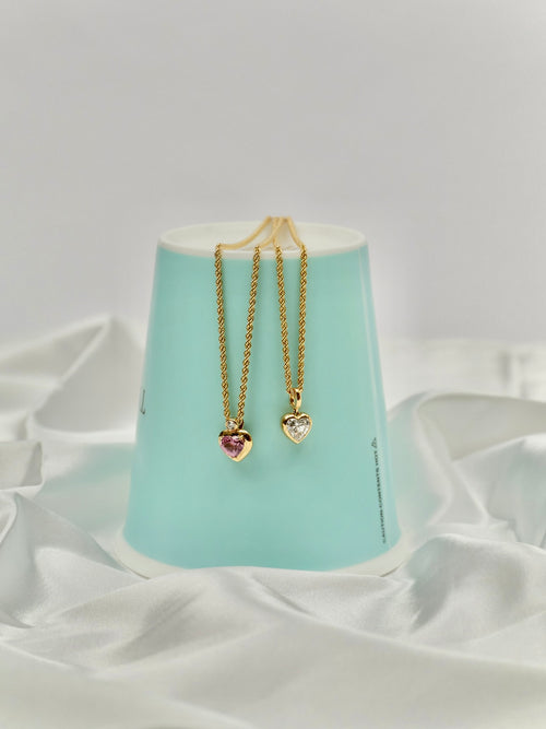 1 Carat Heart-Shaped Lab Diamond Bezel Necklace in 18K Gold