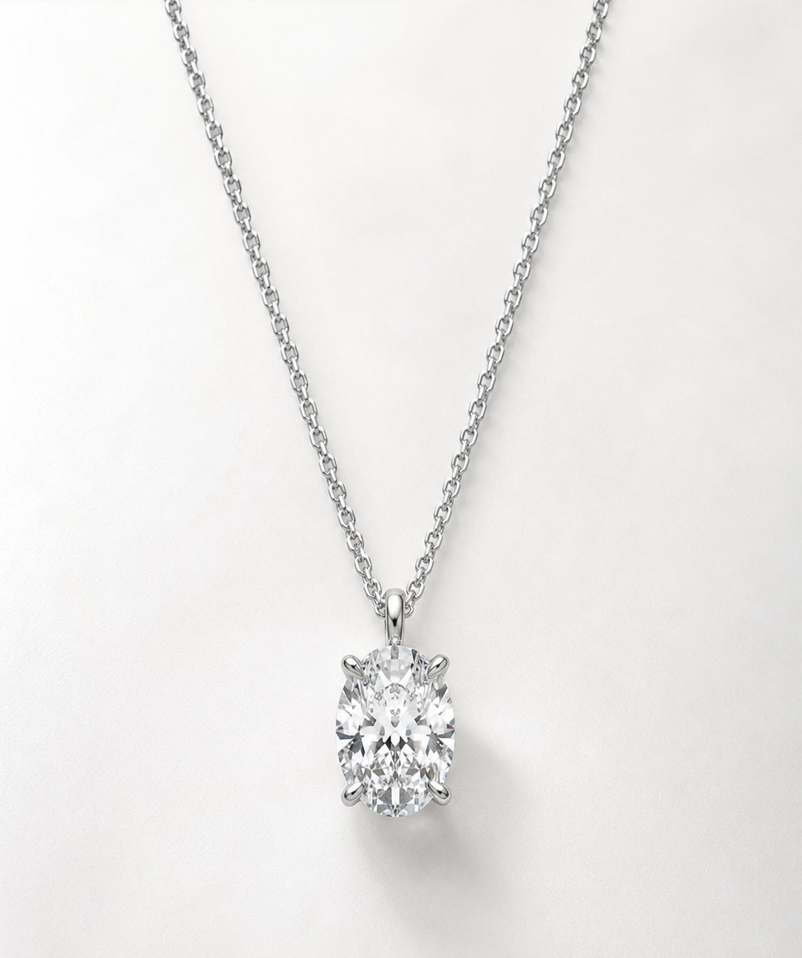 1 Carat Oval Lab Diamond Necklace IGI Certificate