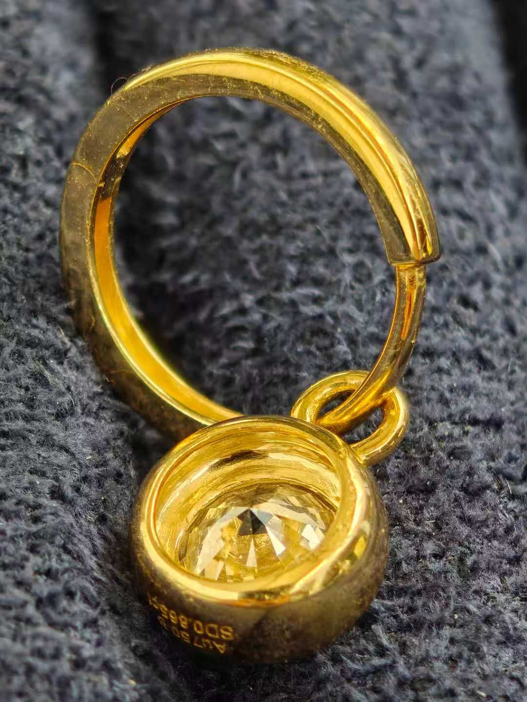 1.7 CTW Georgian Round Earrings 18K Gold Bezel Setting