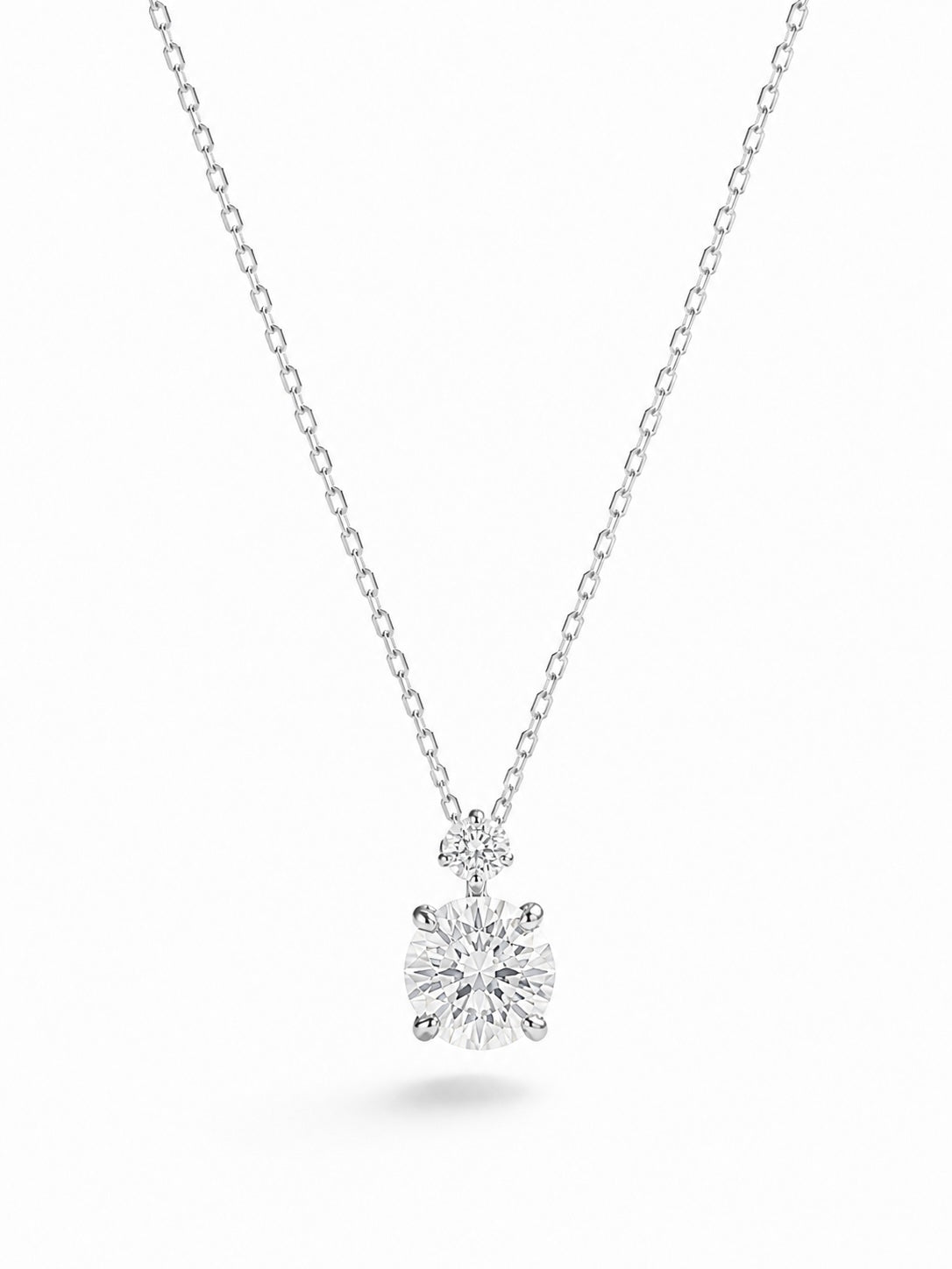 Toi et Moi Lab-Grown Diamond Pendant in 14K Gold — 1ct & 0.10ct Round Diamonds