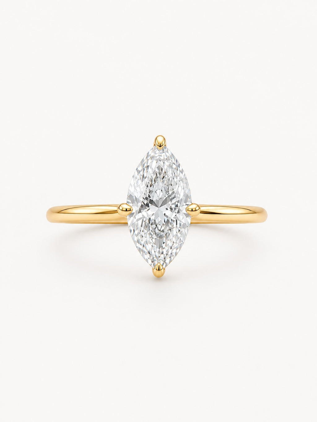 1 Carat Marquise Lab Diamond Ring 14K Gold - IGI Certified
