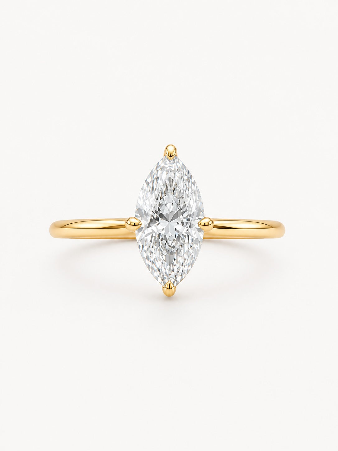 1 Carat Marquise Lab Diamond Ring 14K Gold - IGI Certified