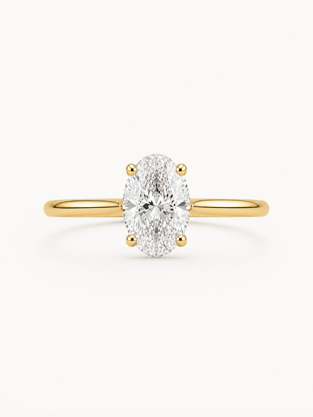 Oval Lab-Grown Diamond Ring in 14K Gold — IGI Certified