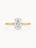 Oval Lab-Grown Diamond Ring in 14K Gold — IGI Certified
