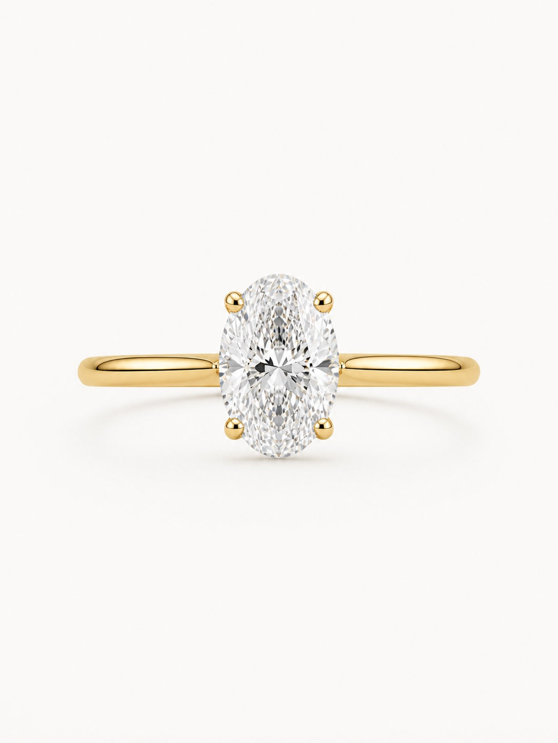 Oval Lab-Grown Diamond Ring in 14K Gold — IGI Certified