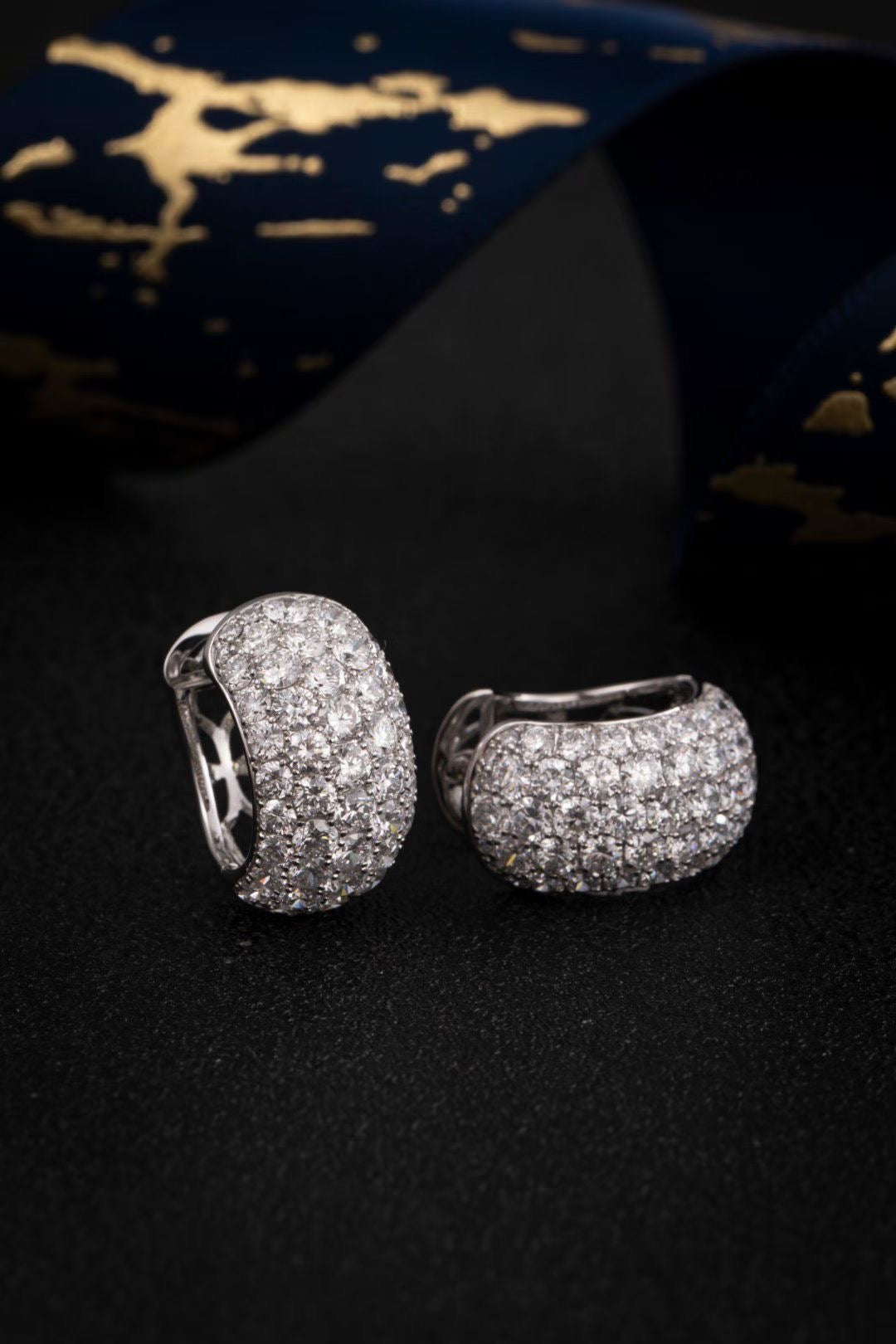 3 ctw Lab Diamond Pavé Bubble Earring Platinum