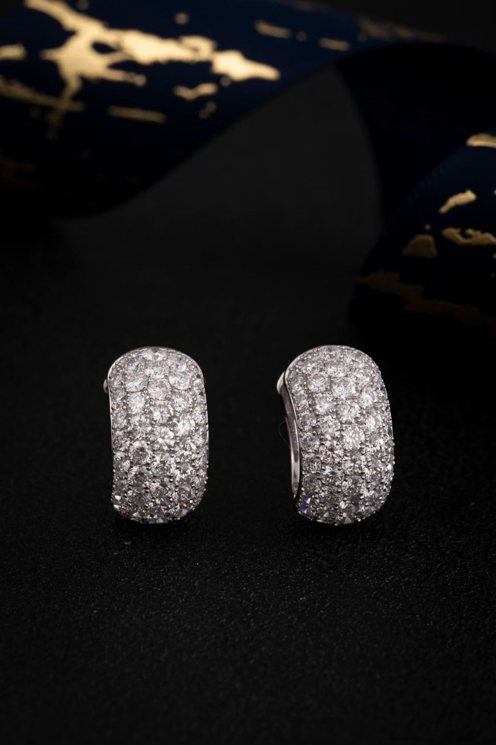 3 ctw Lab Diamond Pavé Bubble Earring Platinum