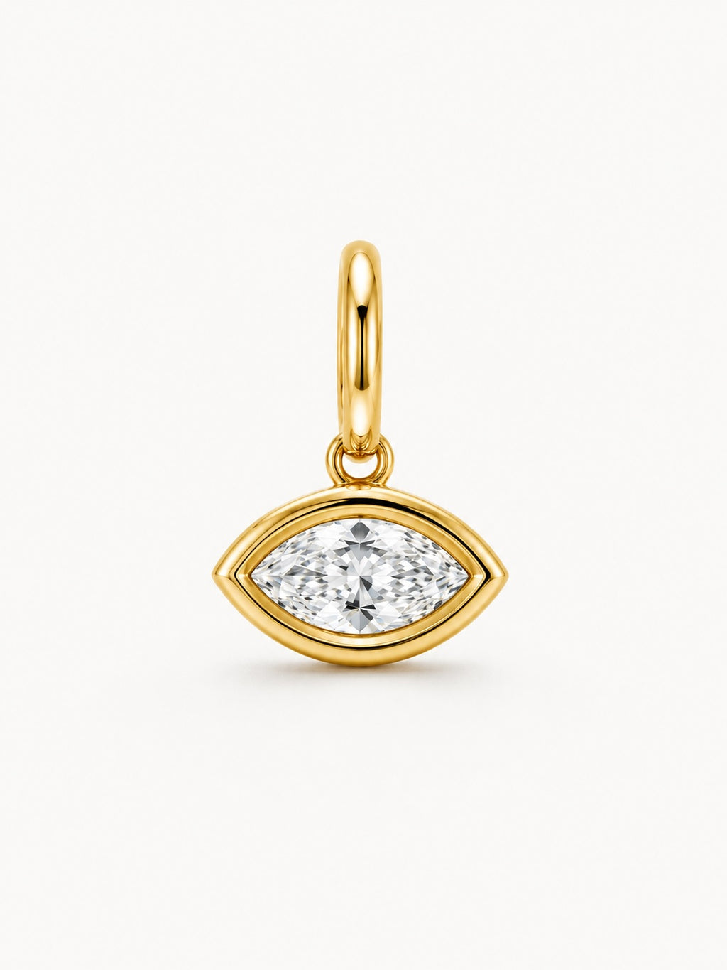 CTW 1 Carat 18K Bezel Marquise Lab Grown Diamond Pendant