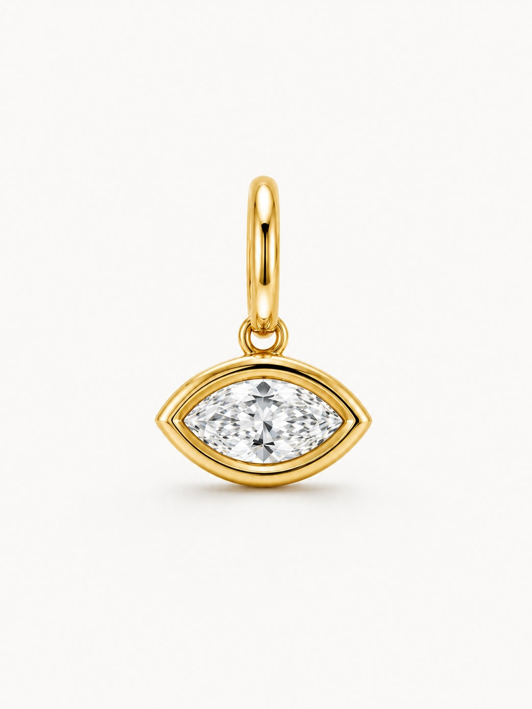 CTW 1 Carat 18K Bezel Marquise Lab Grown Diamond Pendant