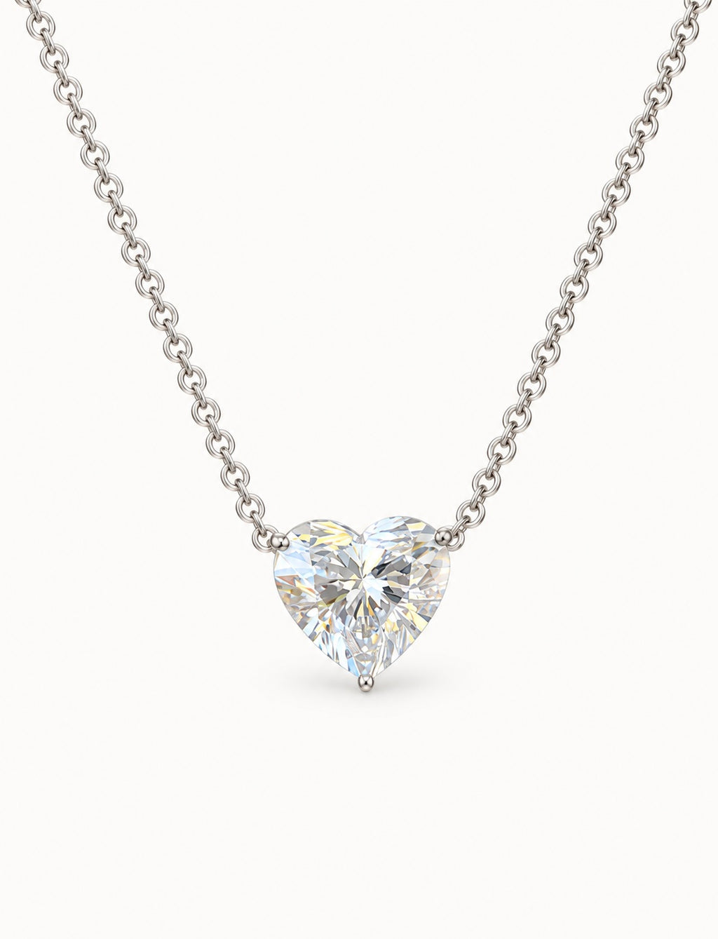 Heart Lab Diamond Necklace in 14K Gold IGI Certified
