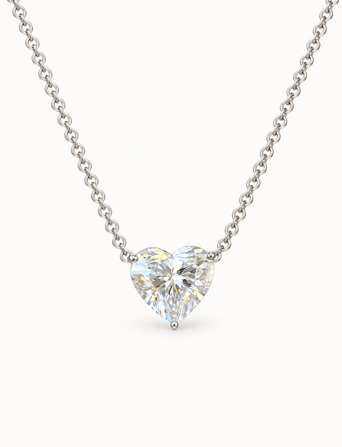 Heart Lab Diamond Necklace in 14K Gold IGI Certified