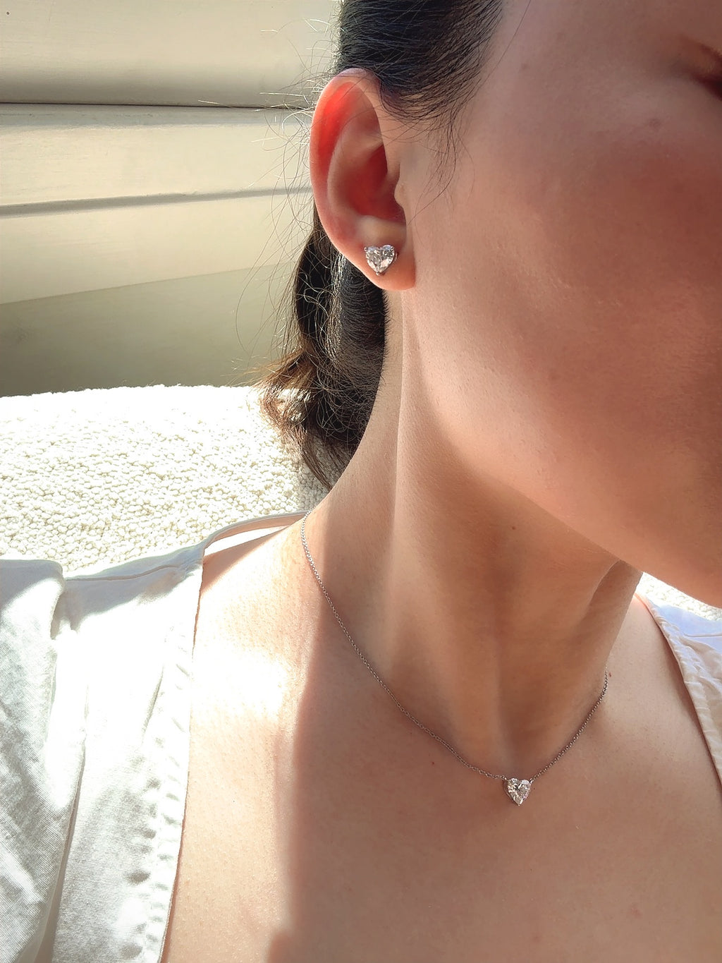 Heart Lab Diamond Necklace in 14K Gold IGI Certified