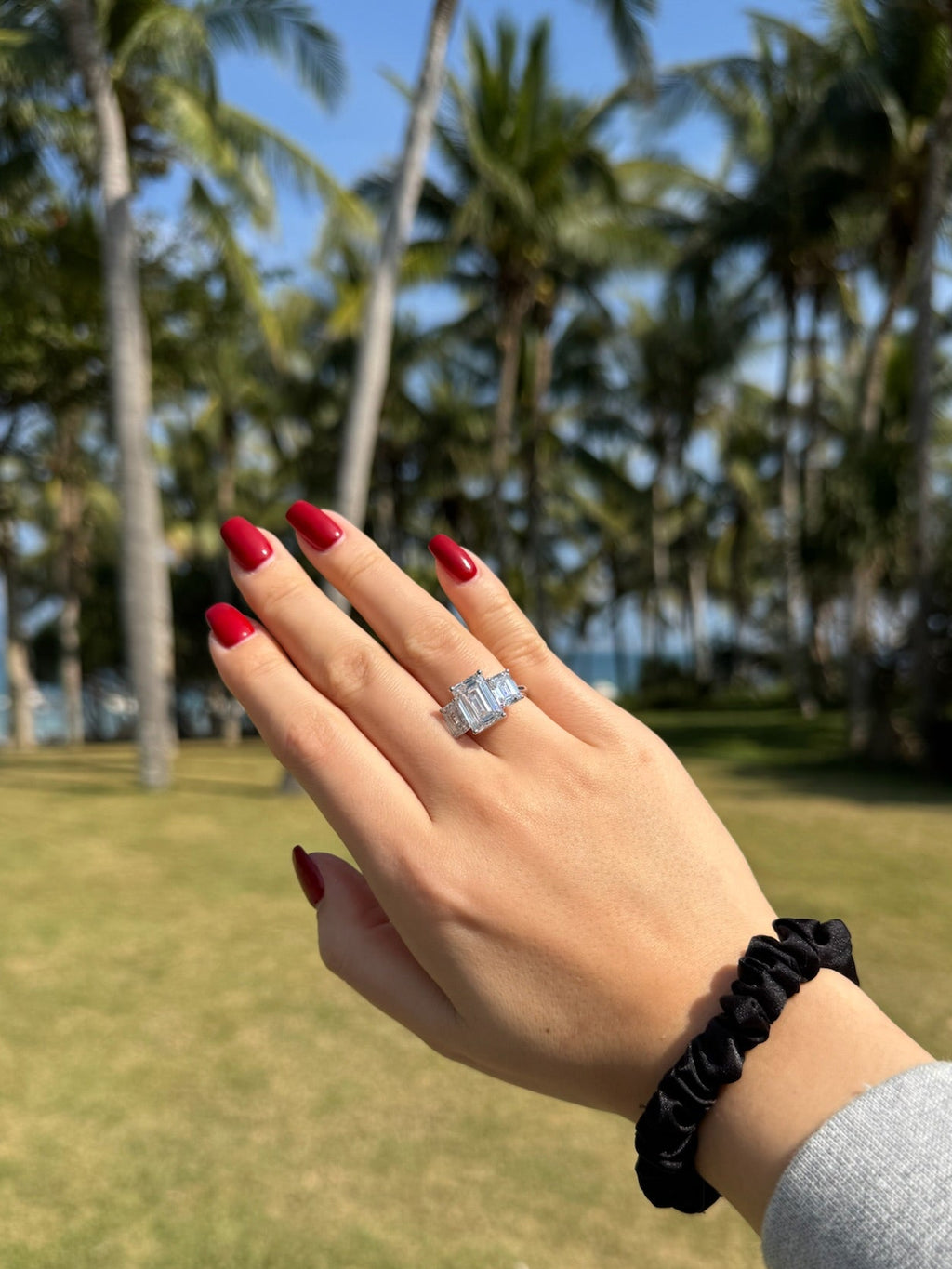 8.28 CTW 3-Stone Emerald Cut Lab Diamond Ring IGI Cerificate