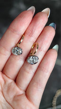 4 CTW Georgian Black Gold Oval Earrings - Lab Diamonds & 18K Gold IGI Certified