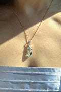 6.76 Carat Tear Drop Aquamarine Necklace set in 14K Gold