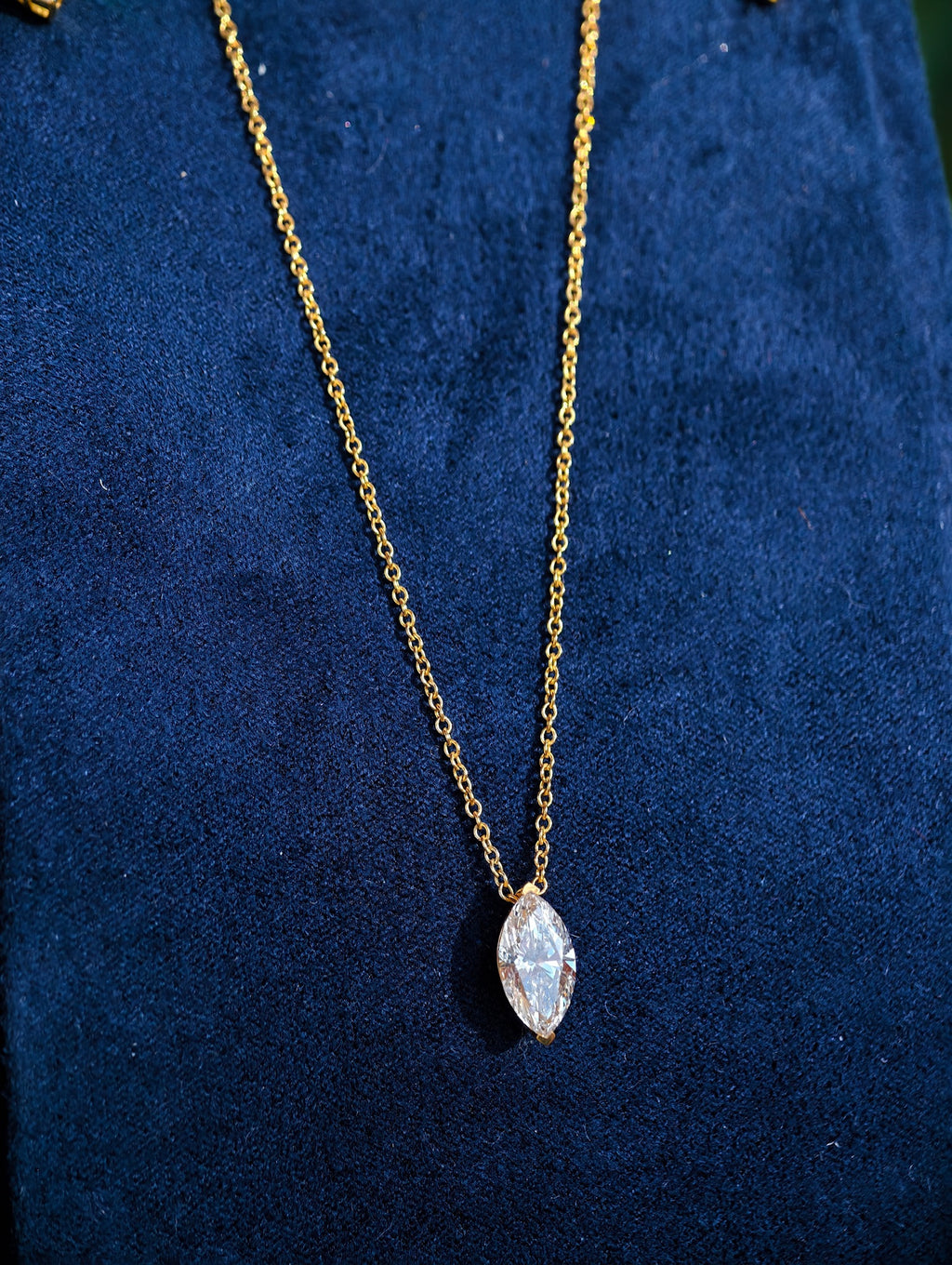 1 CTW Marquise Lab-Grown Diamond Necklace with IGI Certificates