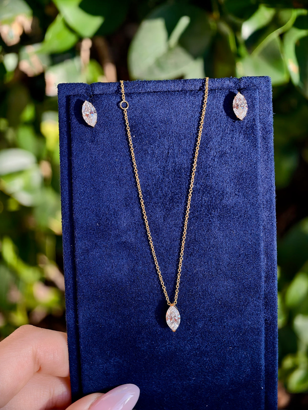 1 CTW Marquise Lab-Grown Diamond Necklace with IGI Certificates