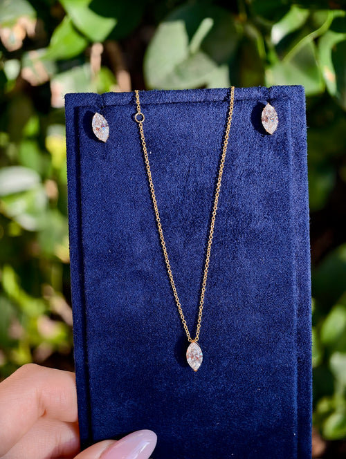 1 CTW Marquise Lab-Grown Diamond Necklace with IGI Certificates