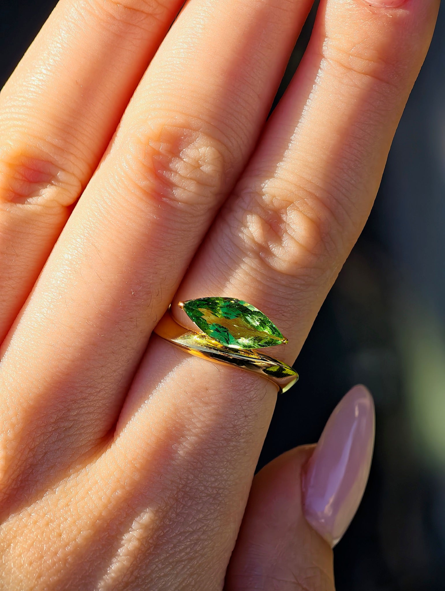 2.41 Carat Tsavorite Garnet Ring in 14K Gold