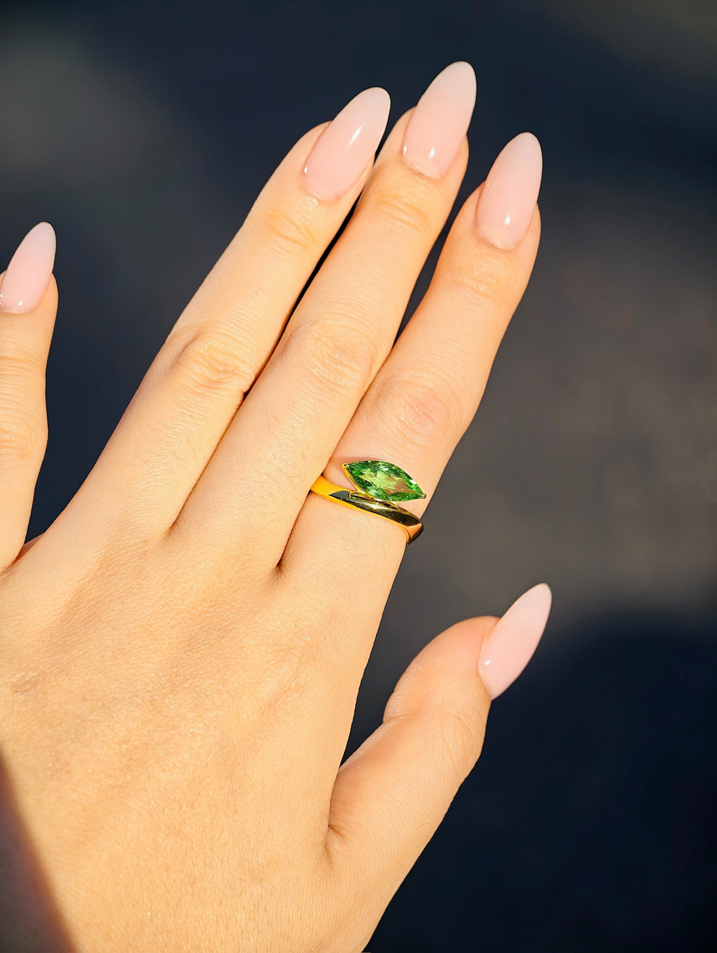 2.41 Carat Tsavorite Garnet Ring in 14K Gold