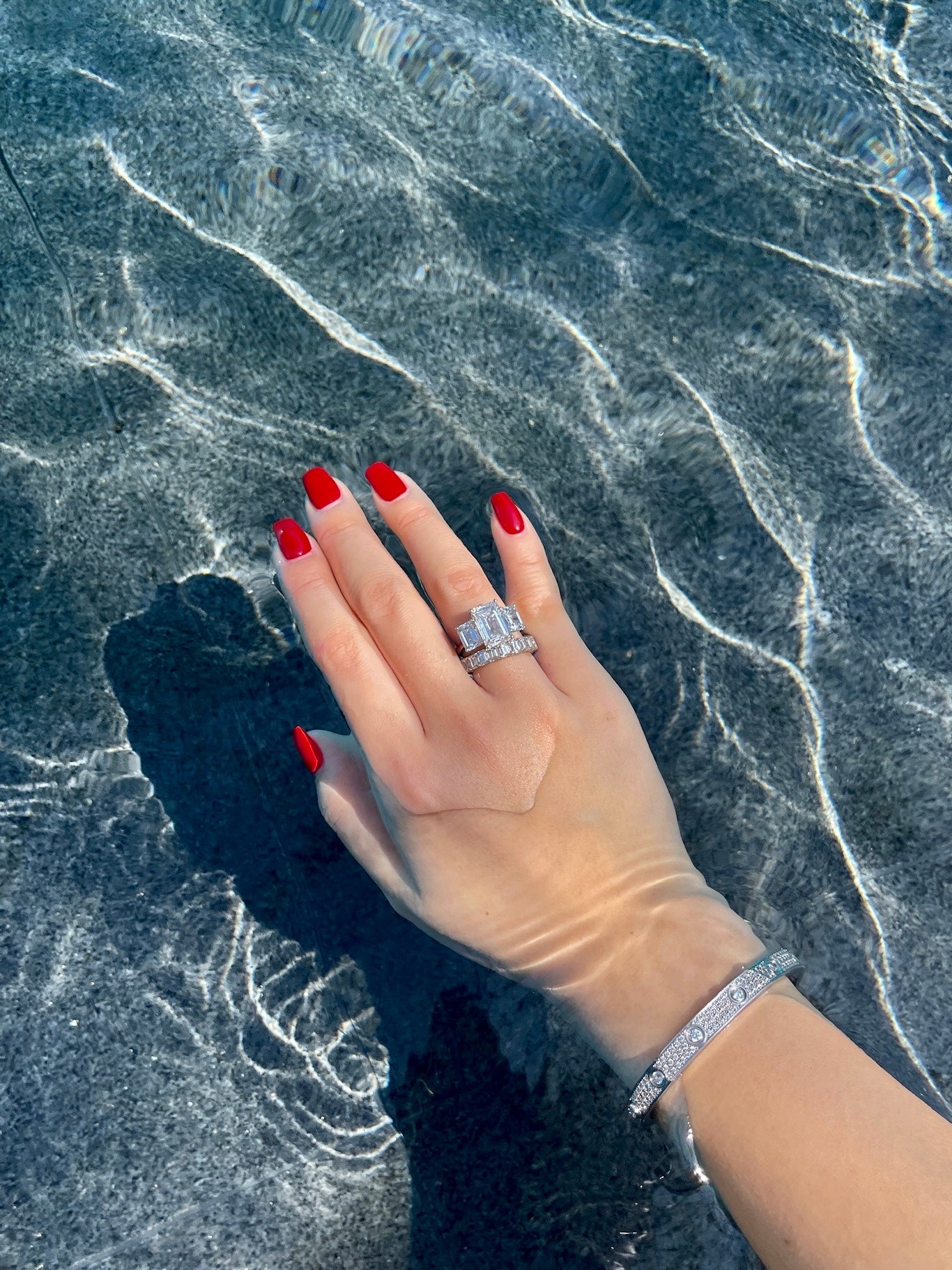 8.28 CTW 3-Stone Emerald Cut Lab Diamond Ring IGI Cerificate