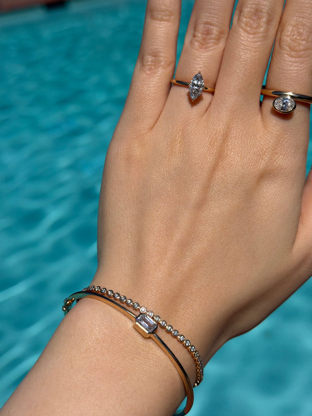 Bezel Oval Lab Diamond Ring