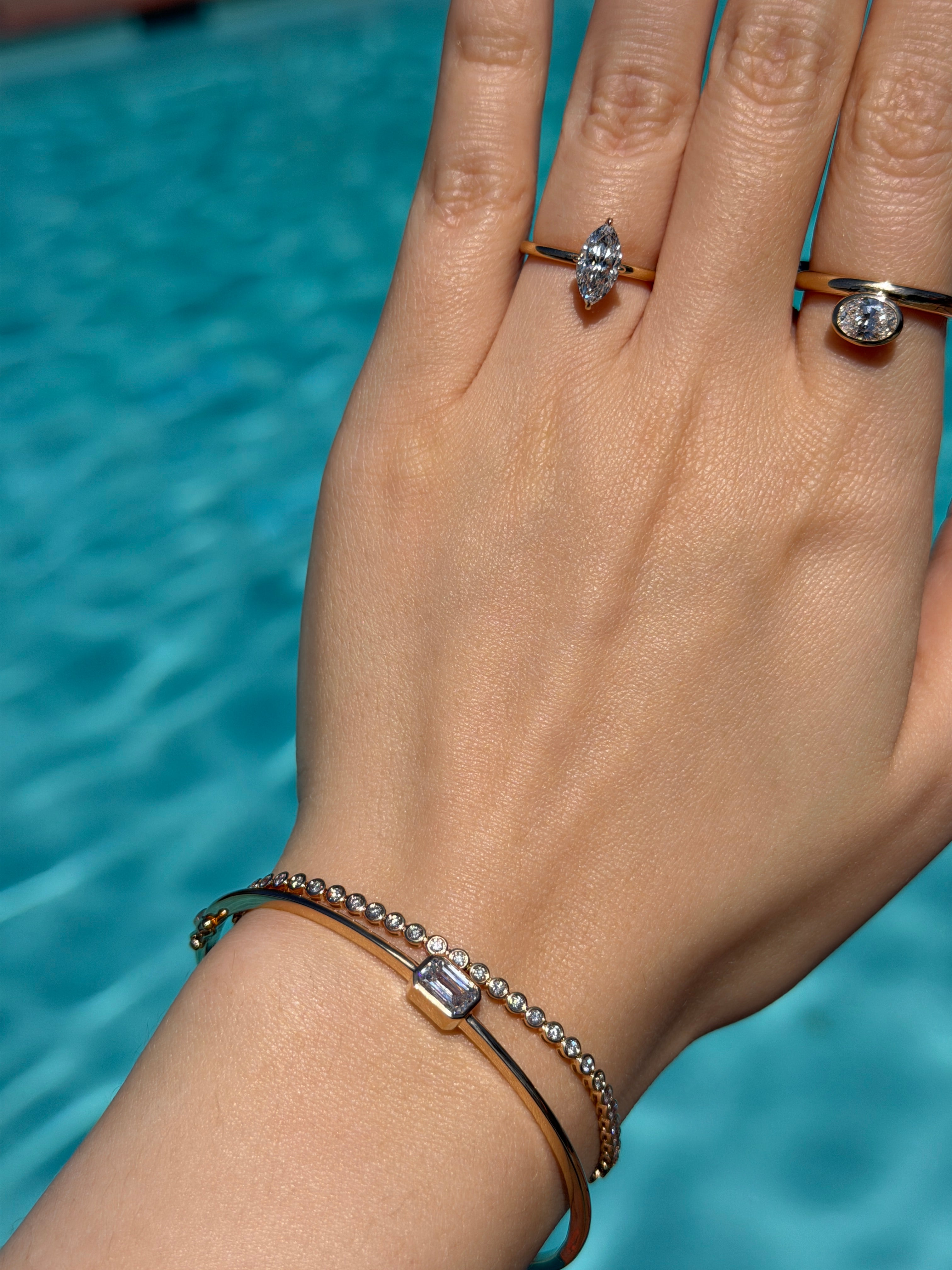 Bezel Oval Lab Diamond Ring