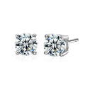 2 CTW Lab Diamond Brilliant Round Stud Earrings IGI Certificate