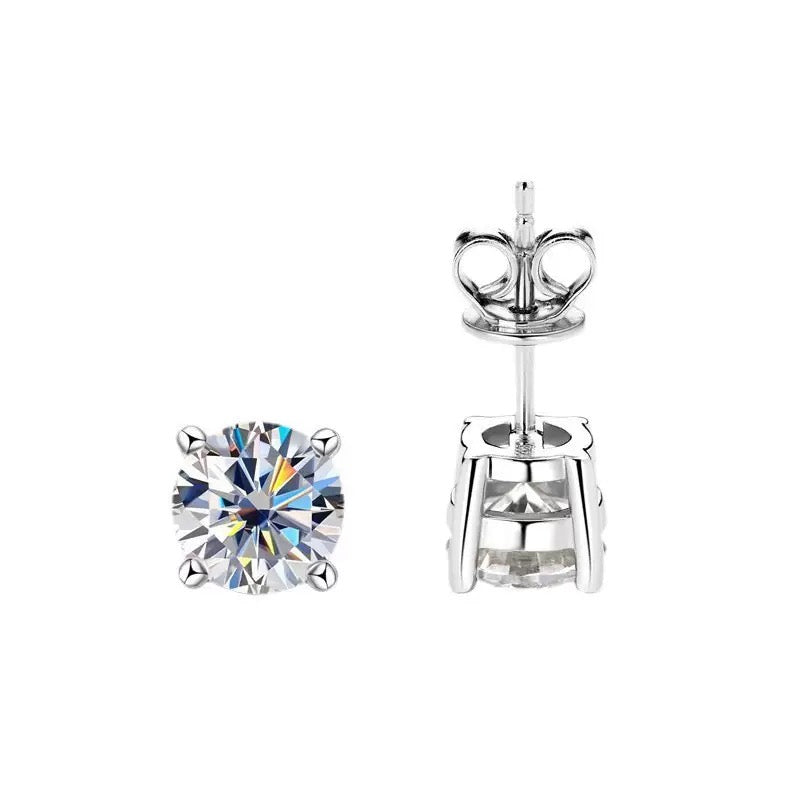 2 CTW Lab Diamond Brilliant Round Stud Earrings IGI Certificate