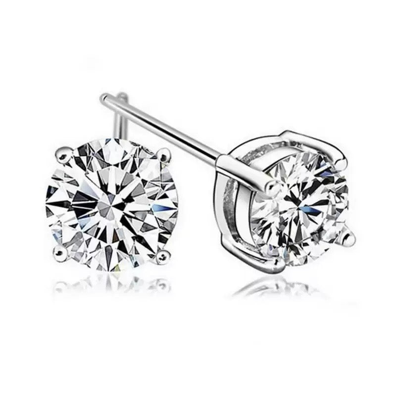 2 CTW Lab Diamond Brilliant Round Stud Earrings IGI Certificate