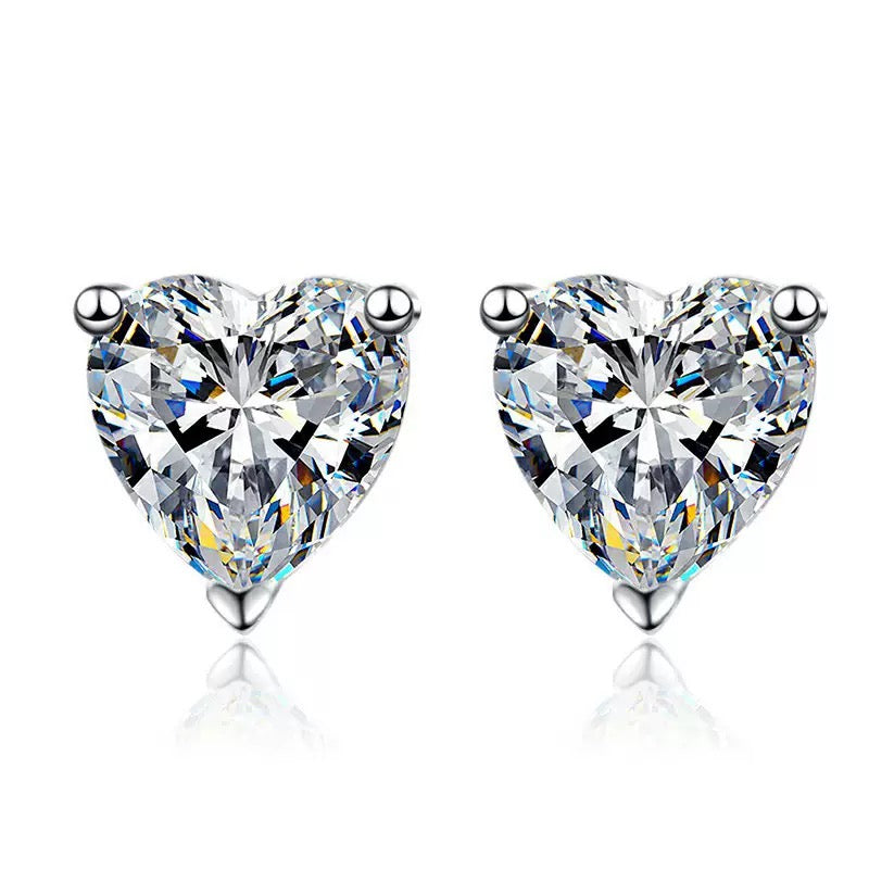 2 CTW Lab-Grown Diamond  Heart Stud Earrings IGI Certificate