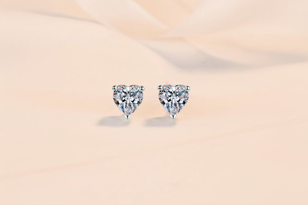 2 CTW Lab-Grown Diamond  Heart Stud Earrings IGI Certificate