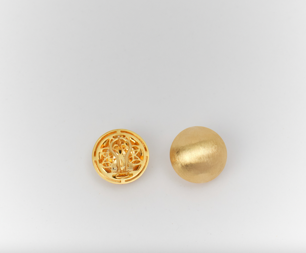 Italian Brushed Gold Earrings