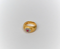 Natural Citrine & Natural Diamond Ring in Italian Brushed Gold