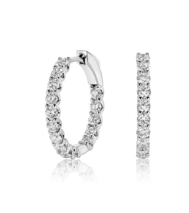 CTW 1.5 Carat Lab Diamond Hoop Earring in 14K Gold
