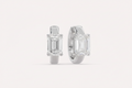 CTW 1.4 Carat Emerald Lab Diamond Hoop Earrings in Platinum