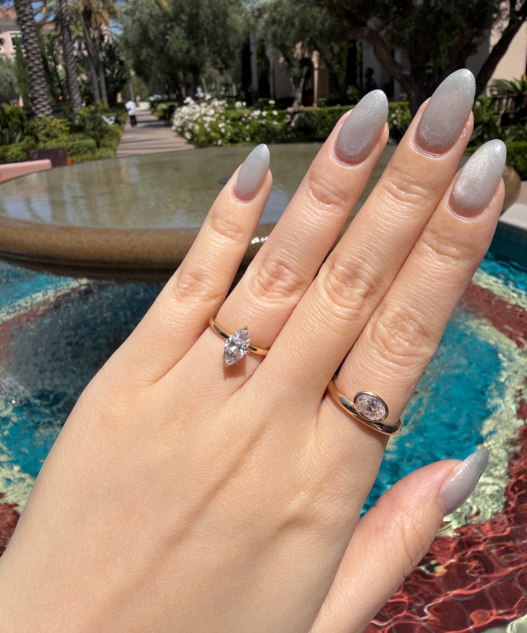 Bezel Oval Lab Diamond Ring