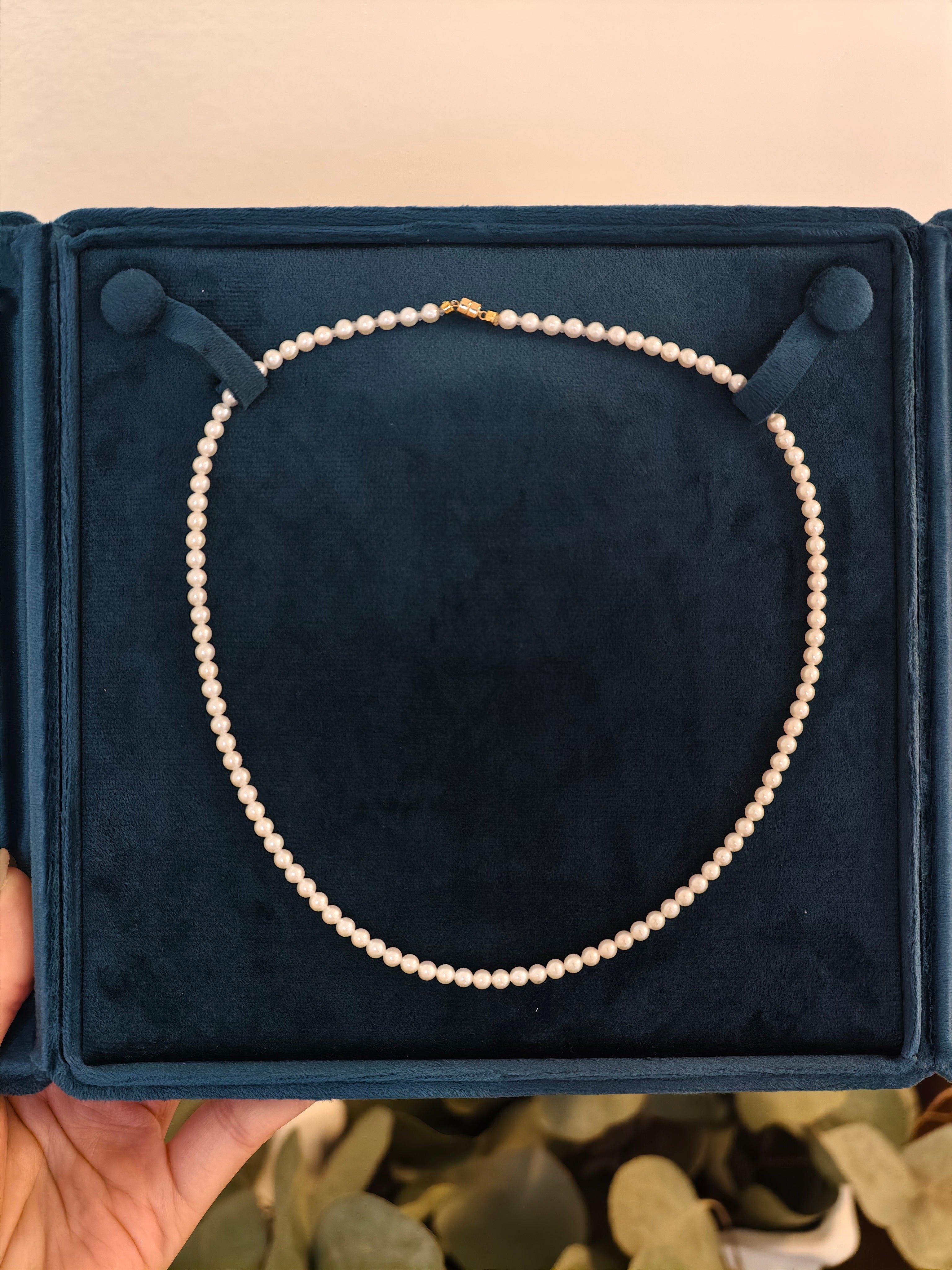 4mm Freshwater Pearl Necklace with 14K Gold Magnetic Clasp