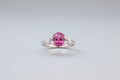1.52 Carat Unheated Pink Sapphire Ring 18K Gold Natural Diamond