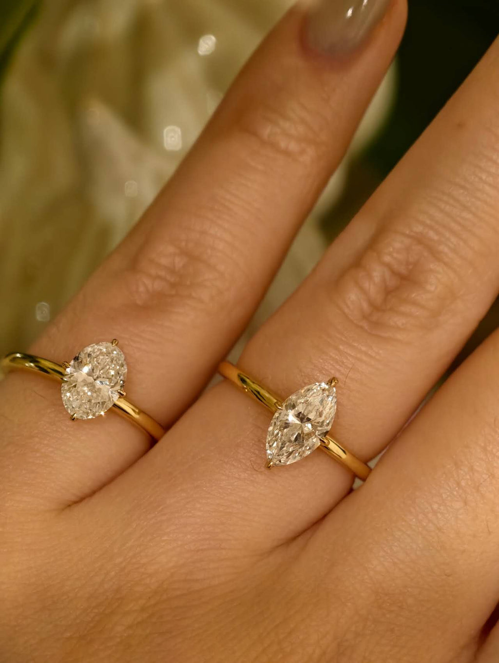 Oval Lab-Grown Diamond Ring in 14K Gold — IGI Certified