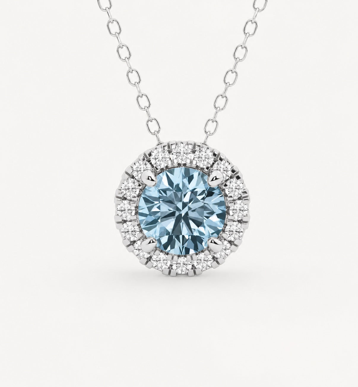 1 Carat Santa Maria Aquamarine Ring with Natural Diamonds in 18K Gold