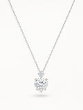 Toi et Moi Lab-Grown Diamond Pendant in 14K Gold — 1ct Heart & 0.15ct Round