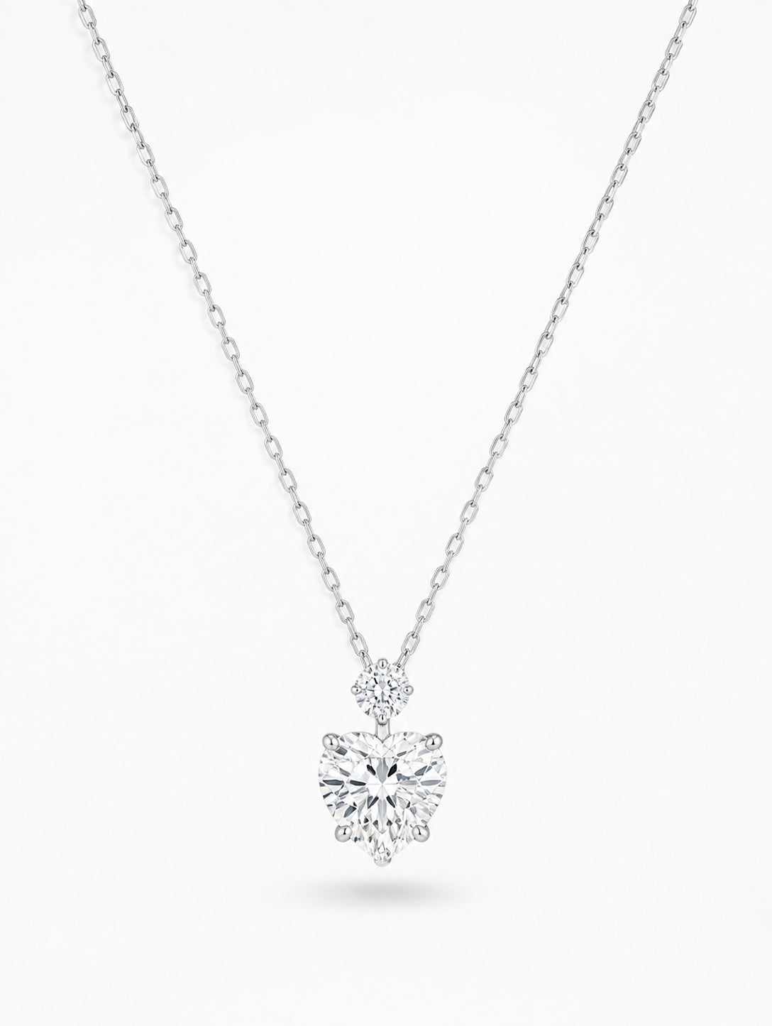 Toi et Moi Lab-Grown Diamond Pendant in 14K Gold — 1ct Heart & 0.15ct Round