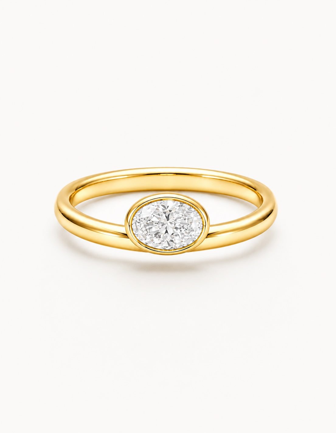 Bezel Oval Lab Diamond Ring