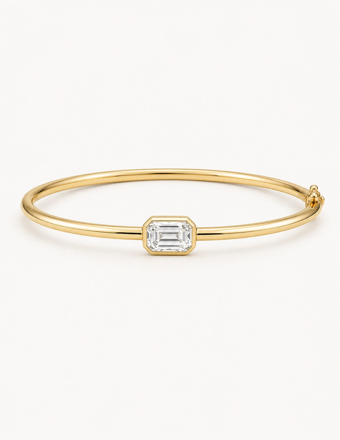 CTW 1 Carat Emerald Lab Diamond Bangle Bracelet 18K Gold