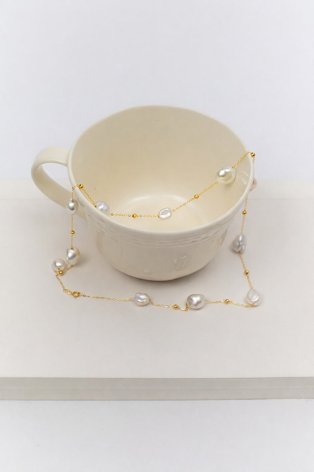 Keshi Pearl Necklace in 18K Gold